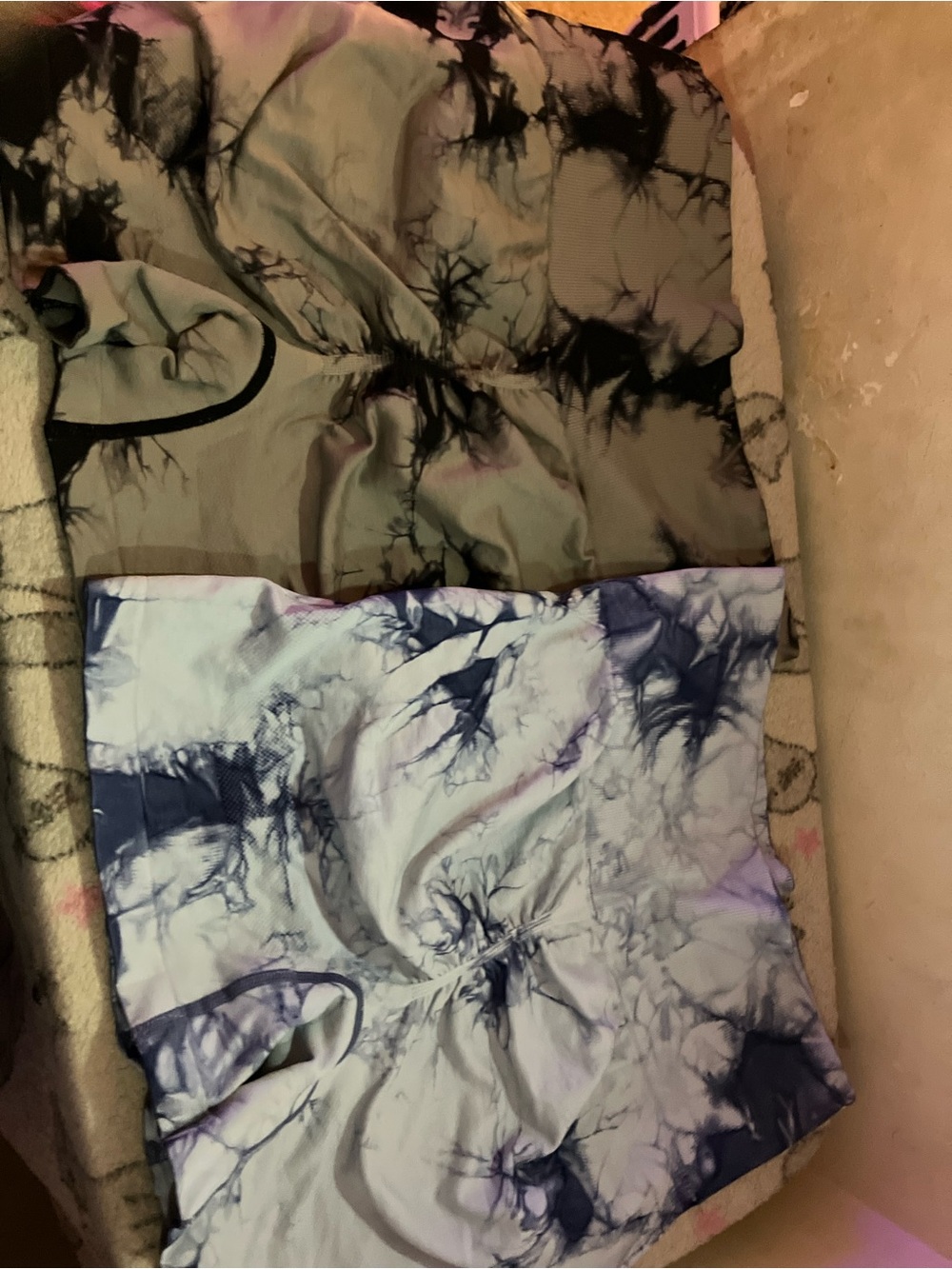 Tie-Dye Women's Shorts — Blue and Black